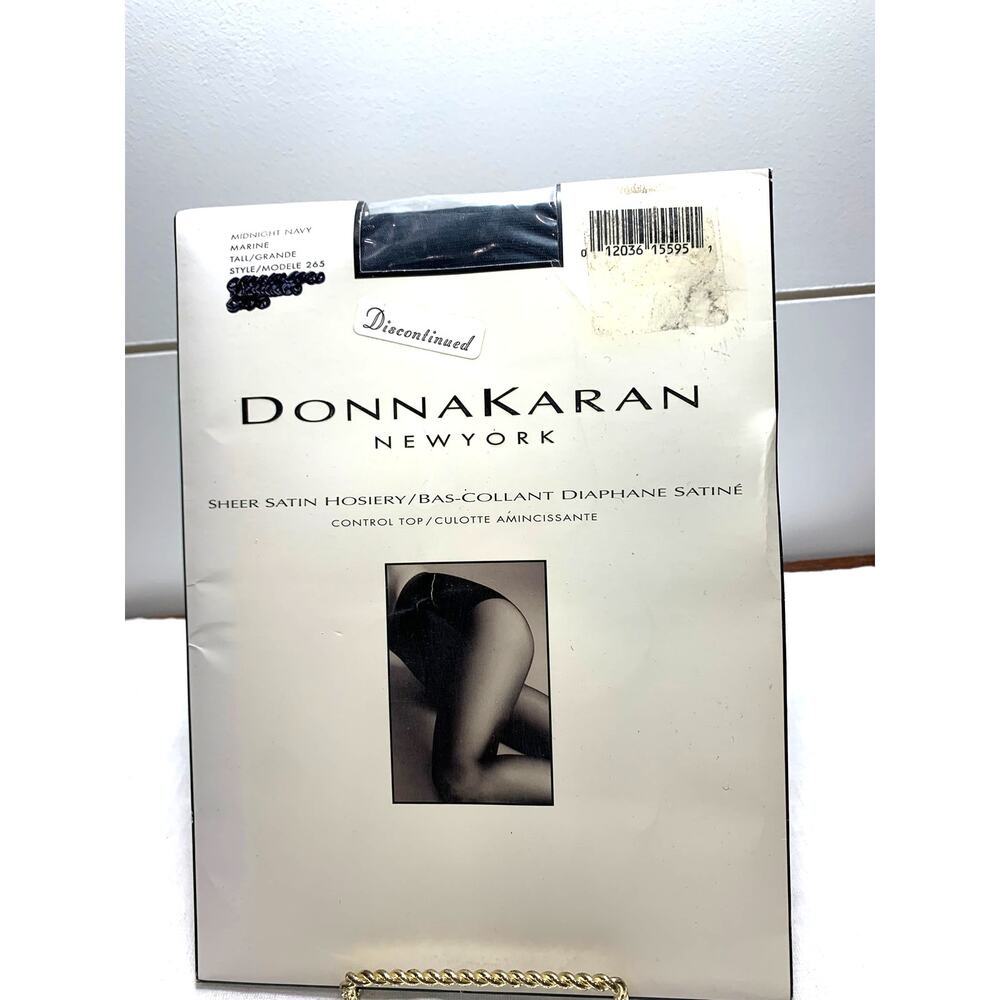 4 Pair Donna Karan Hosiery Control Top Pantyhose Midnight Navy Marine #265 Tall